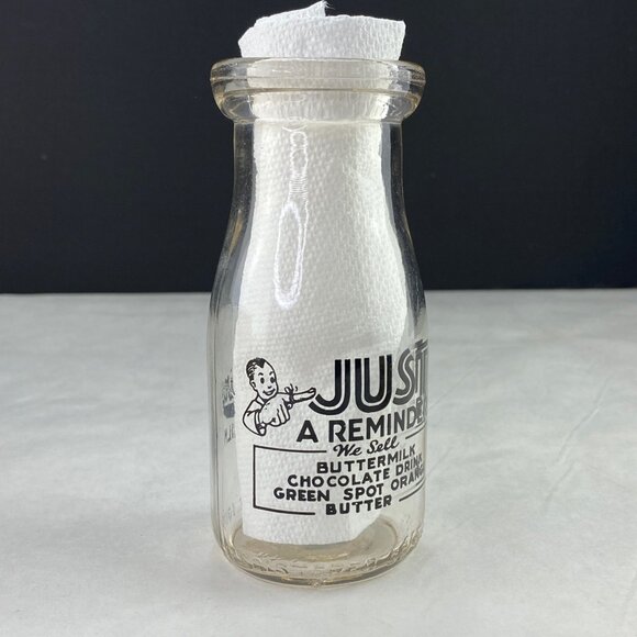 Vintage Hand's Dairy and Creamery Half Pint Milk Bottle Sidney Nebraska 1940s - Picture 3 of 10